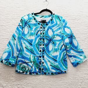 Jacket VTG Blue Jewels Y2K Whimsycore Mob Wife Festival Bold Dopamine Dressing